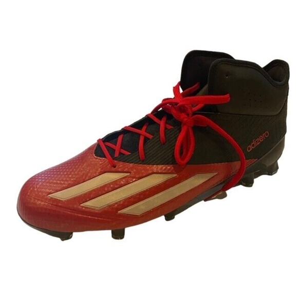 Adidas Adizero 5 Star 5.0 Mid Football Cleats CAQ8803 Black Red Mens Size 13 - Picture 1 of 11